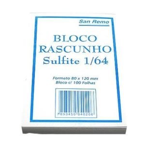 Bloco Rascunho Sulfite sem Pauta 8 x 12 cm