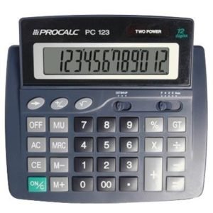 Calculadora De Mesa 12 Dígitos Cinza PC123 1 UN Procalc