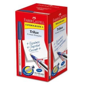 Caneta Esferográfica Trilux Azul 1.0 mm 50 UN Faber Castell