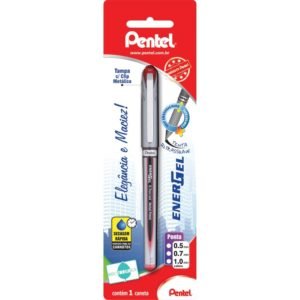 Caneta Gel Energel Vermelha 0.7 mm 1 UN Pentel