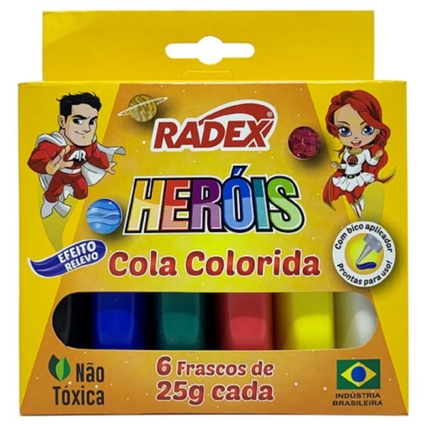 Cola Colorida 6 Cores 25 g cada 6 UN Radex