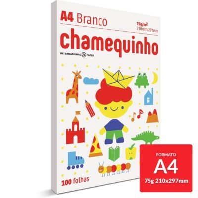 Papel Sulfite Chamequinho Branco 75 g A4 21x29,7 cm 100 FL