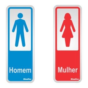 Placa Sanitário Plus Feminino Masculino