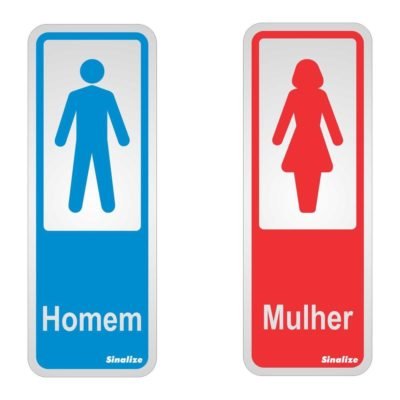 Placa Sanitário Plus Feminino/Masculino