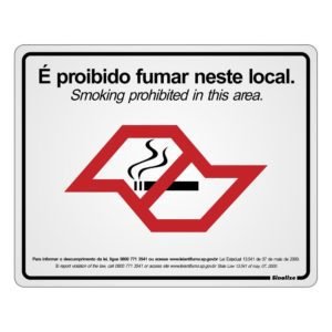 Placa Sinalizadora Proibido Fumar